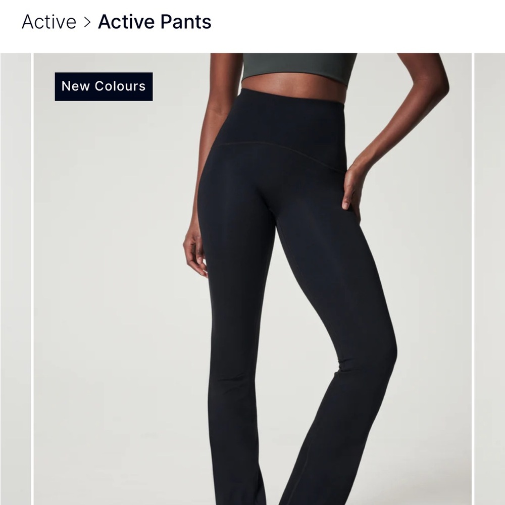SPANX Black Boot Cut Flare Pants High-Rise